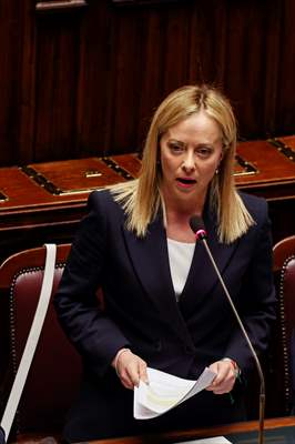 New Italian Premier Giorgia Meloni at the Chamber of Deputies for confidence vote