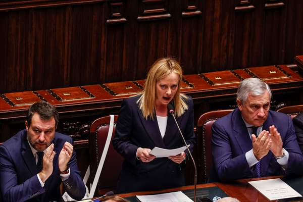 New Italian Premier Giorgia Meloni at the Chamber of Deputies for confidence vote