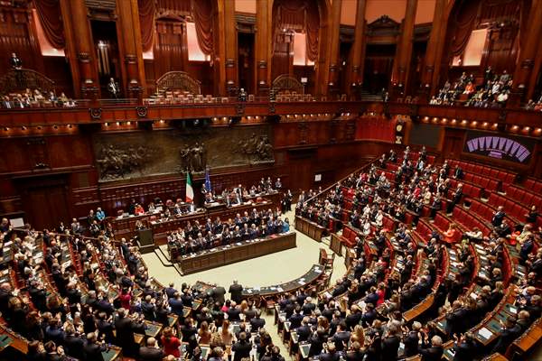 New Italian Premier Giorgia Meloni at the Chamber of Deputies for confidence vote