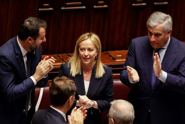 New Italian Premier Giorgia Meloni at the Chamber of Deputies for confidence vote