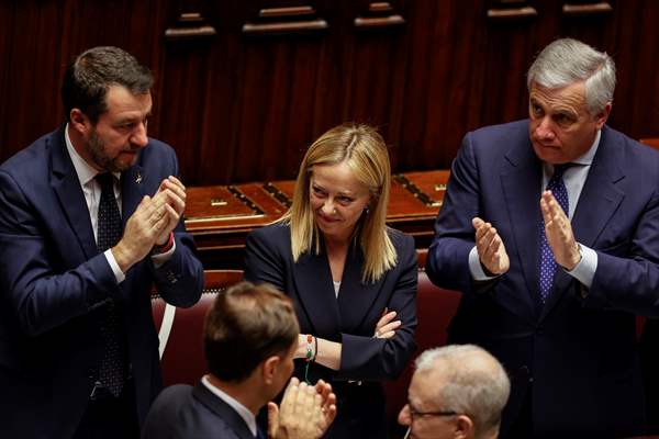 New Italian Premier Giorgia Meloni at the Chamber of Deputies for confidence vote