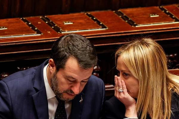 New Italian Premier Giorgia Meloni at the Chamber of Deputies for confidence vote