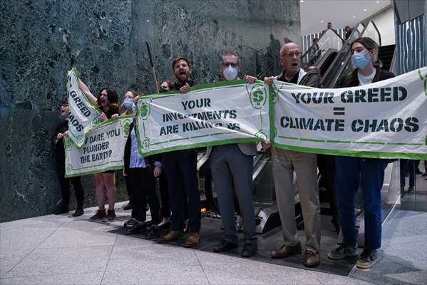 Climate activists storm BlackRock HQ in New York City