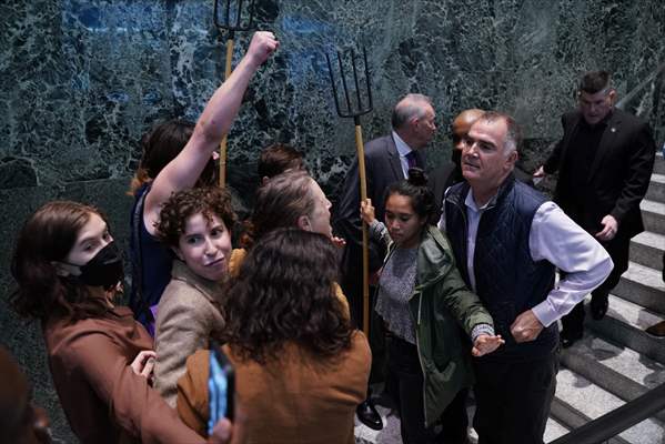 Climate activists storm BlackRock HQ in New York City