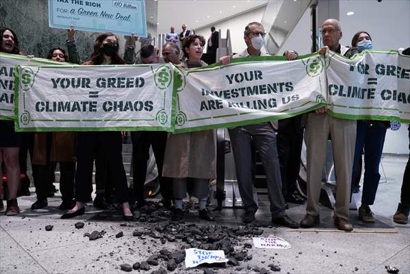 Climate activists storm BlackRock HQ in New York City