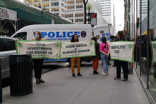 Climate activists storm BlackRock HQ in New York City