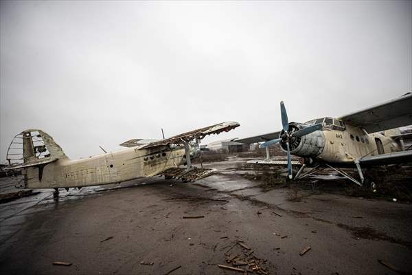 The Kherson International Airport became a "graveyard of military vehicles" after Russian retreat