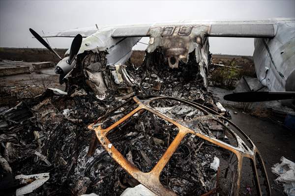 The Kherson International Airport became a "graveyard of military vehicles" after Russian retreat