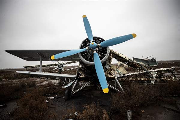 The Kherson International Airport became a "graveyard of military vehicles" after Russian retreat