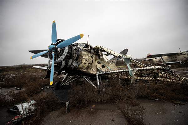 The Kherson International Airport became a "graveyard of military vehicles" after Russian retreat