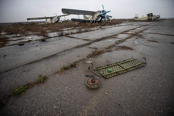 The Kherson International Airport became a "graveyard of military vehicles" after Russian retreat