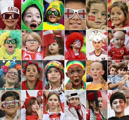 Children soccer fans of FIFA World Cup 2022