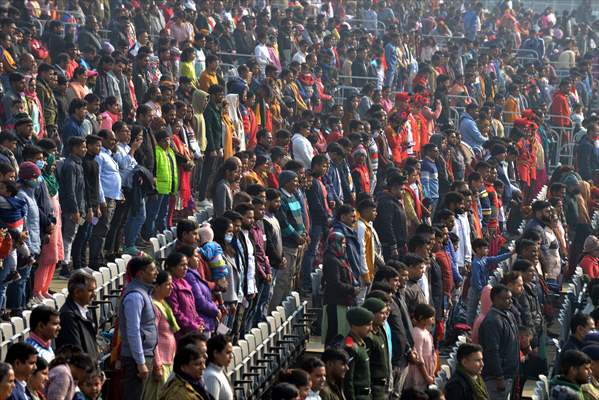 Rehearsal for the upcoming Republic Day parade in New Delhi, India