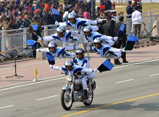 Rehearsal for the upcoming Republic Day parade in New Delhi, India