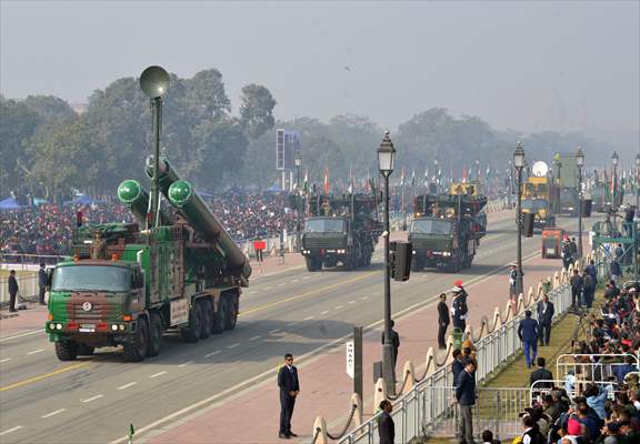 Rehearsal for the upcoming Republic Day parade in New Delhi, India