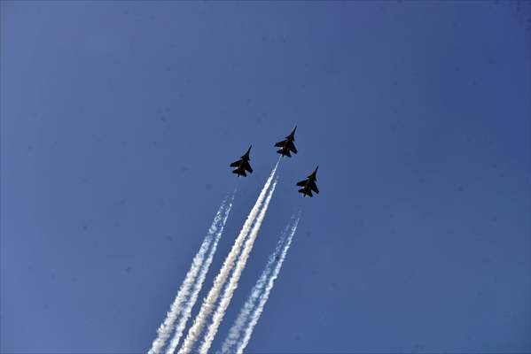 Rehearsal for the upcoming Republic Day parade in New Delhi, India