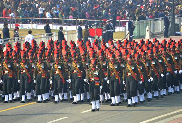 Rehearsal for the upcoming Republic Day parade in New Delhi, India