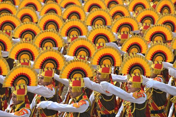 Rehearsal for the upcoming Republic Day parade in New Delhi, India