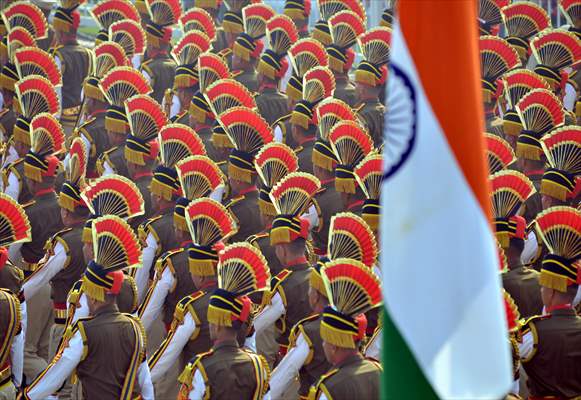 Rehearsal for the upcoming Republic Day parade in New Delhi, India