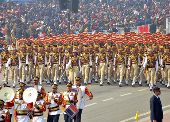 Rehearsal for the upcoming Republic Day parade in New Delhi, India