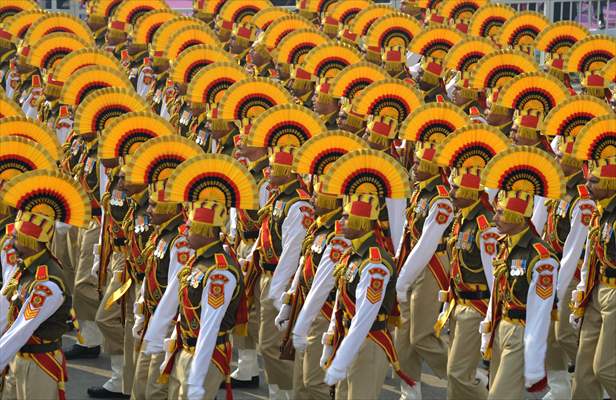 Rehearsal for the upcoming Republic Day parade in New Delhi, India