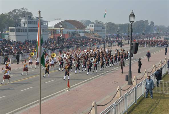 Rehearsal for the upcoming Republic Day parade in New Delhi, India