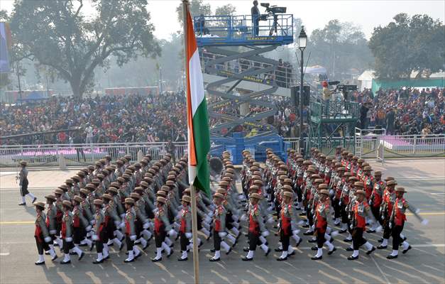 Rehearsal for the upcoming Republic Day parade in New Delhi, India