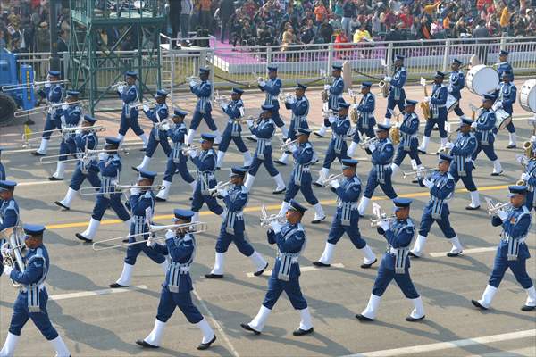 Rehearsal for the upcoming Republic Day parade in New Delhi, India