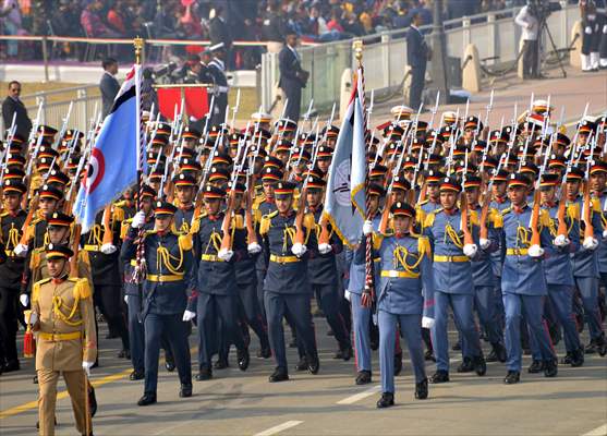 Rehearsal for the upcoming Republic Day parade in New Delhi, India