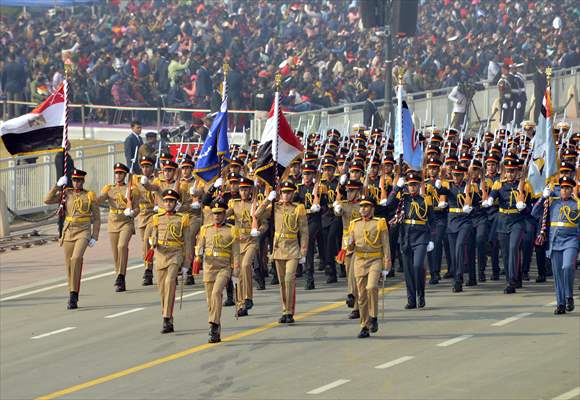 Rehearsal for the upcoming Republic Day parade in New Delhi, India