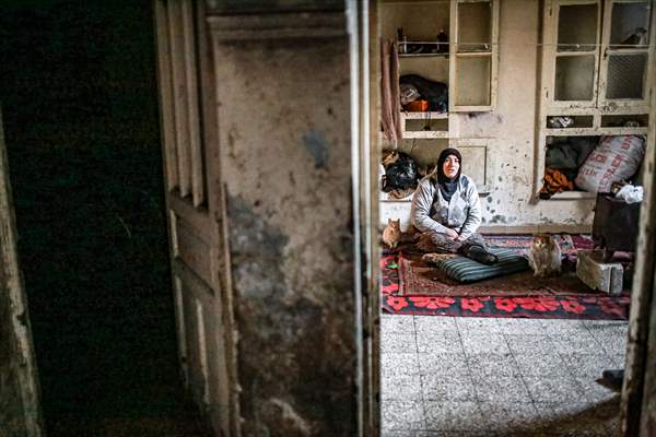 Syrian woman takes care of her cats despite difficult conditions in Idlib