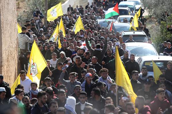 Batı Şeria'da Yahudi yerleşimci tarafından öldürülen Filistinlinin cenaze töreni