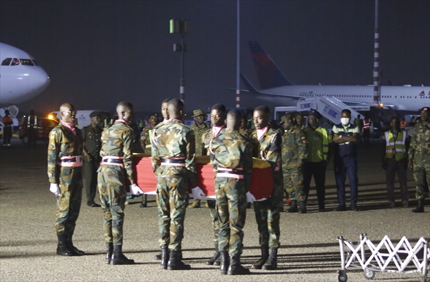 The coffin of football player Christian Atsu arrives in Ghana