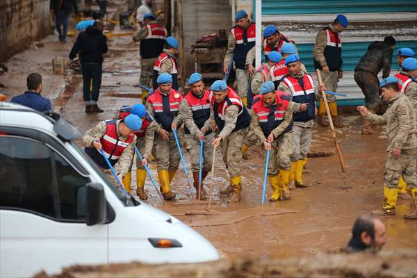 Houses and vehicles damaged in flood-affected Sanliurfa