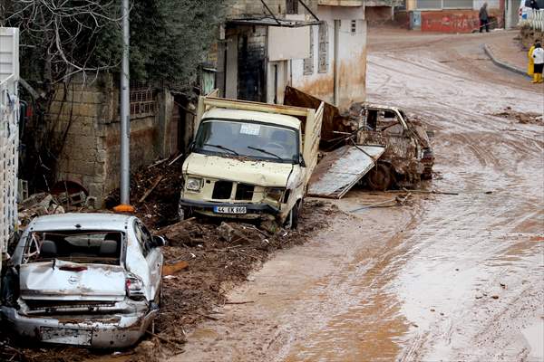 Houses and vehicles damaged in flood-affected Sanliurfa