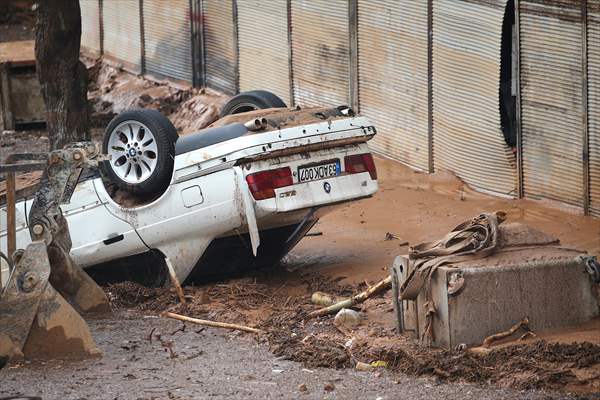 Houses and vehicles damaged in flood-affected Sanliurfa