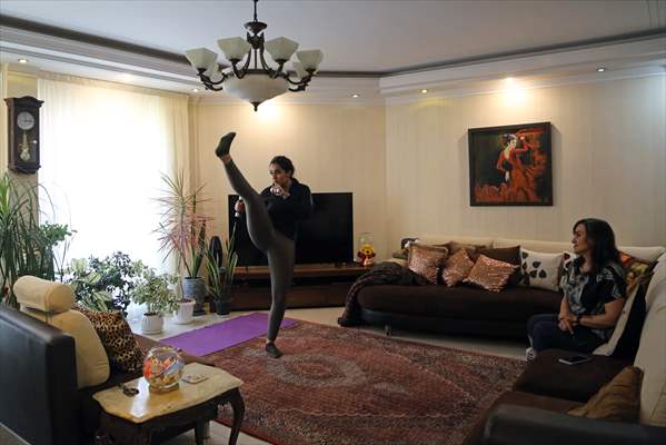 Iranian female trainer's passion for kick-boxing