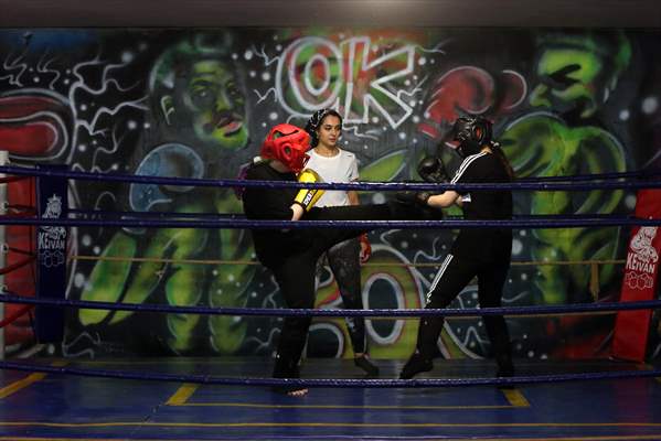 Iranian female trainer's passion for kick-boxing