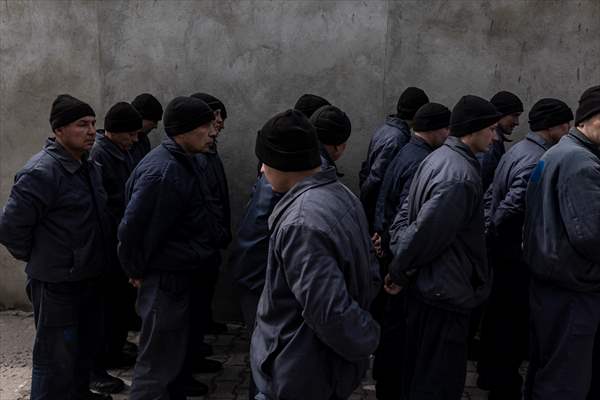 Russian soldiers captured during the war in Ukrainian prison