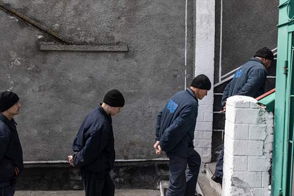 Russian soldiers captured during the war in Ukrainian prison