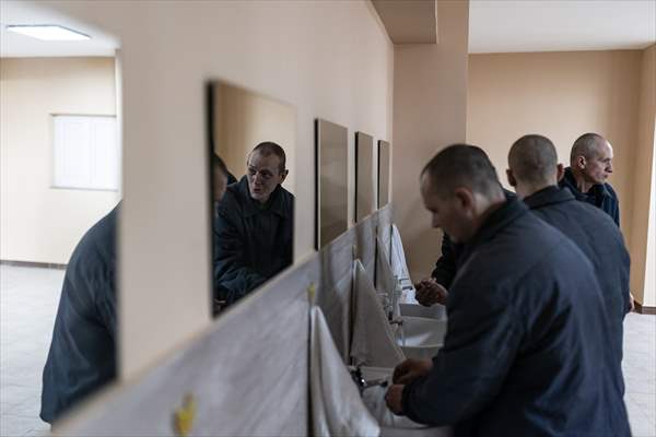 Russian soldiers captured during the war in Ukrainian prison