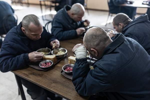 Russian soldiers captured during the war in Ukrainian prison