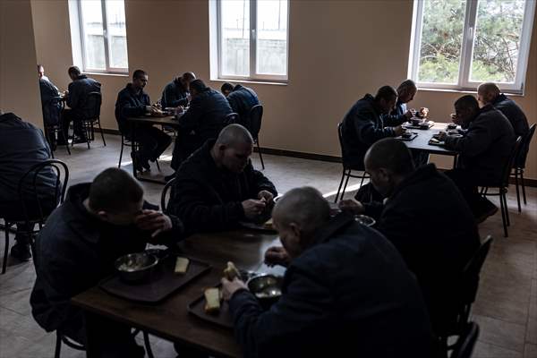Russian soldiers captured during the war in Ukrainian prison