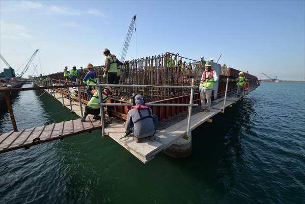 Orta Doğu'nun en büyük limanlarından Irak'taki Büyük Faw'ın inşaat çalışmaları devam ediyor