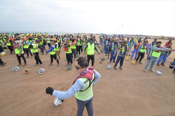 Orta Doğu'nun en büyük limanlarından Irak'taki Büyük Faw'ın inşaat çalışmaları devam ediyor