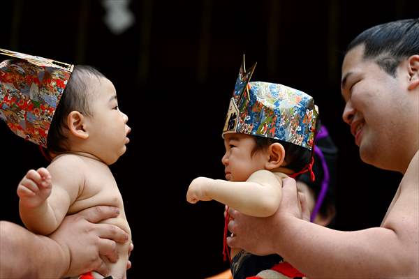 Festival of crying baby sumo in Tokyo