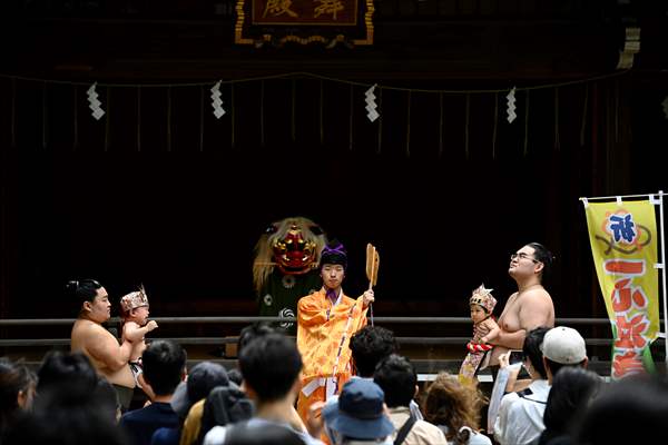 Festival of crying baby sumo in Tokyo