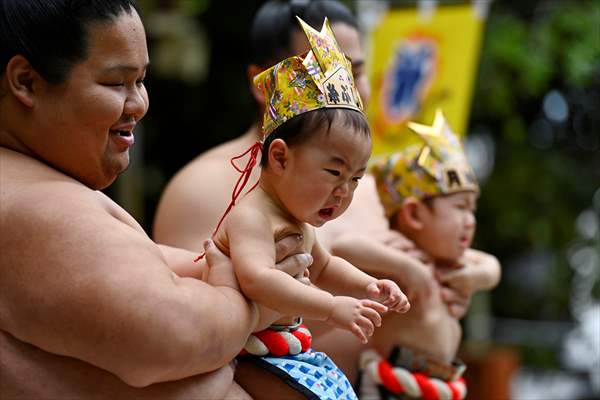 Festival of crying baby sumo in Tokyo