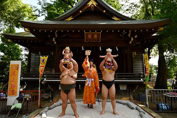Festival of crying baby sumo in Tokyo