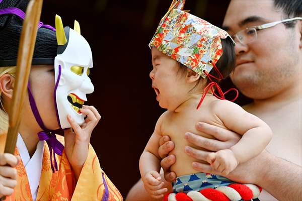 Festival of crying baby sumo in Tokyo